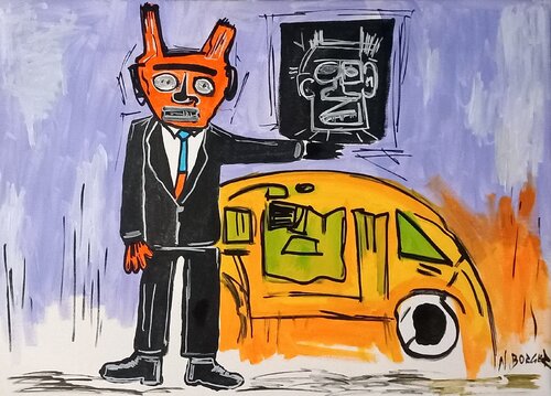 le vendeur de voitures by Noah Borger, Painting for Sale on Singulart