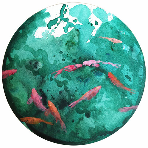 Pink fish van Valeria Pesce, Schilderij te koop op Singulart