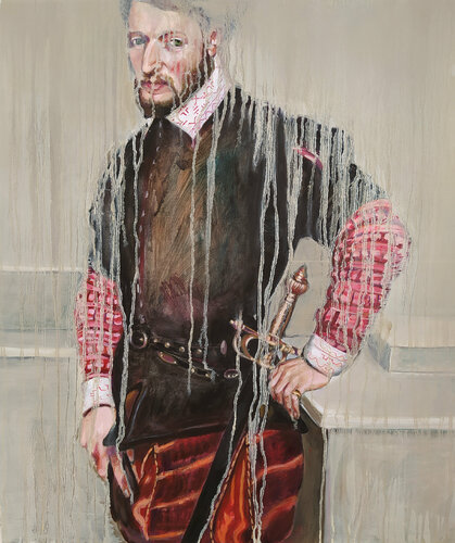 Gabriel de la Cueva, Fashion Victim Nº6 van Valeria Pesce, Schilderij te koop op Singulart