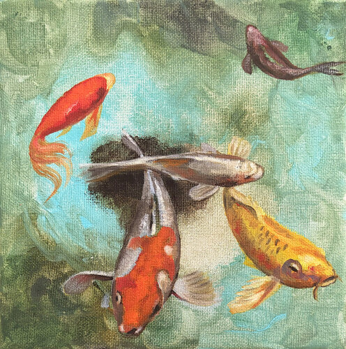 koi story di Valeria Pesce, Pittura in vendita su Singulart