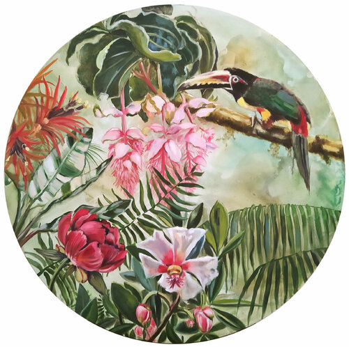Tropical Mood con tucanette van Valeria Pesce, Schilderij te koop op Singulart