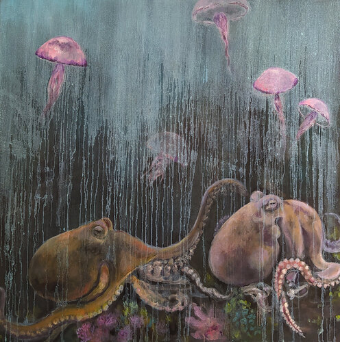 Cosas de pulpos y medusas van Valeria Pesce, Schilderij te koop op Singulart