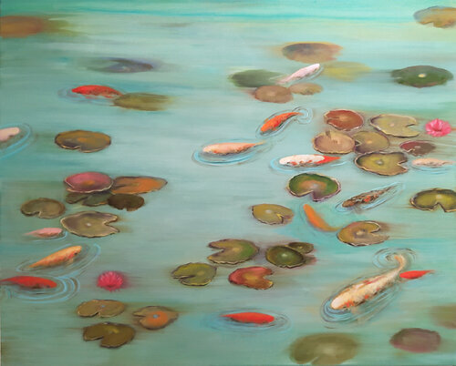 "Imaginary Koi pond" van Valeria Pesce, Schilderij te koop op Singulart