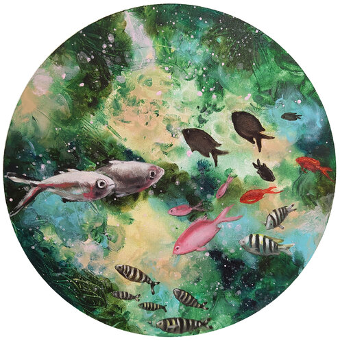 PERSI NEL COSMO van Valeria Pesce, Schilderij te koop op Singulart