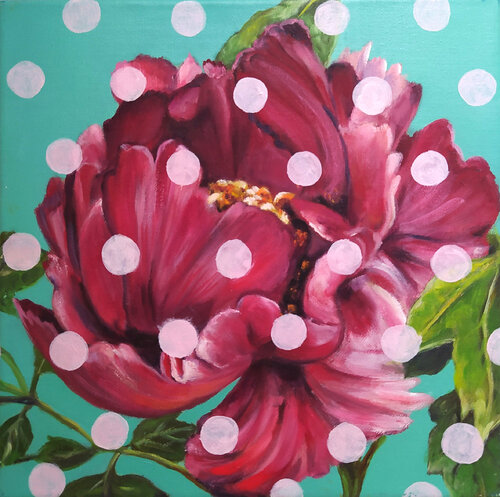 Peonia a pois by Valeria Pesce, Painting for Sale on Singulart