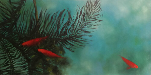A la sombra de una palmera van Valeria Pesce, Schilderij te koop op Singulart