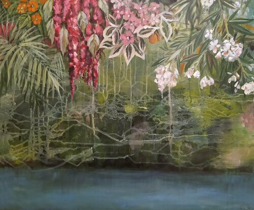 Meditazioni floreali sul letto del fiume van Valeria Pesce, Schilderij te koop op Singulart