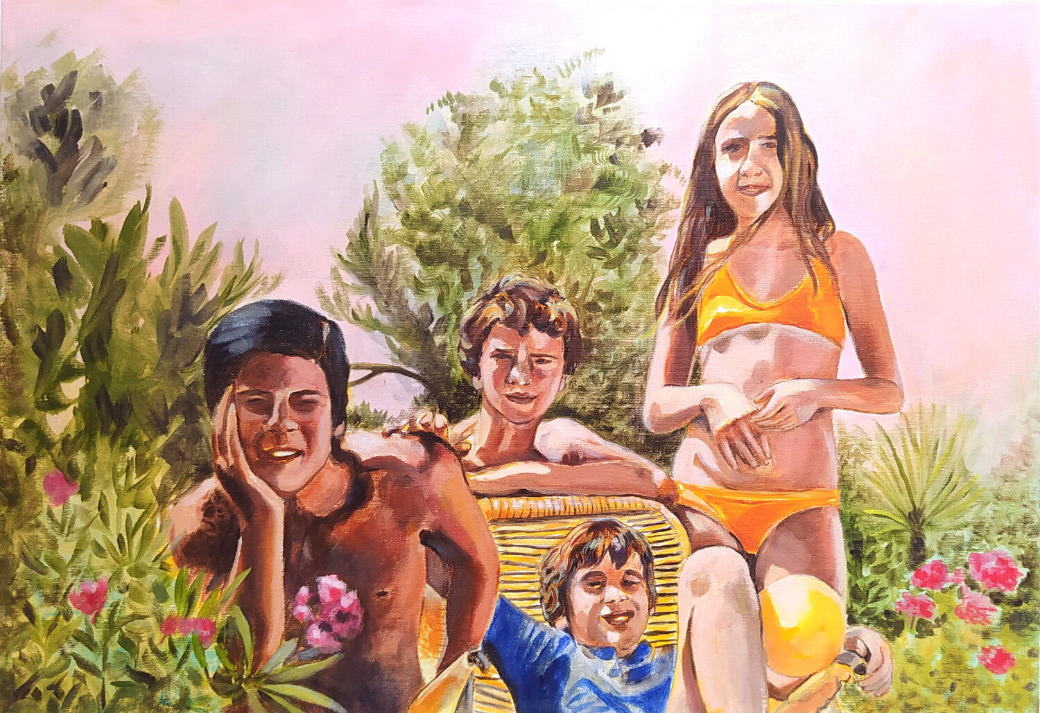 Memories of the 70s Valeria Pesce Dipinto originale in vendita