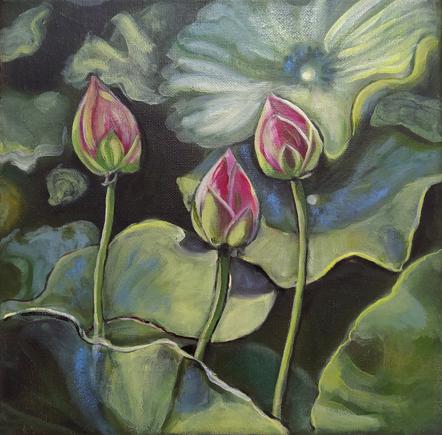 Lotus on green Valeria Pesce