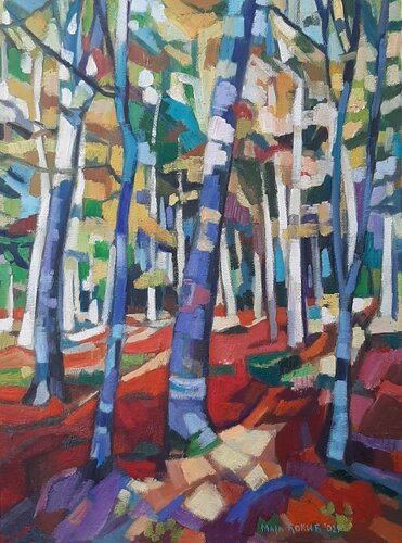 Autumn in the woods par Maja Đokić Mihajlović, Peinture en vente sur Singulart
