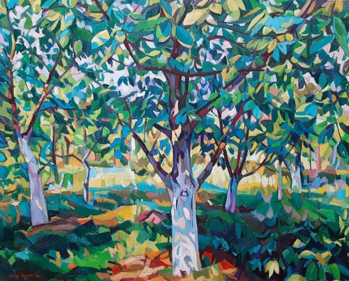 Summer day in the orchard van Maja Đokić Mihajlović, Schilderij te koop op Singulart