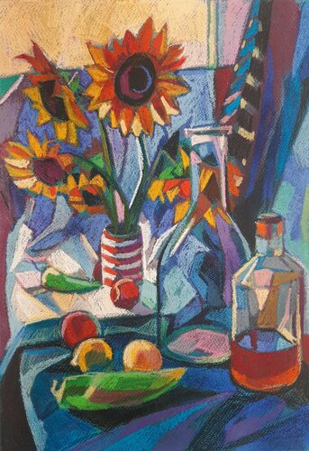 Still life with sunflowers par Maja Đokić Mihajlović, Dessin en vente sur Singulart