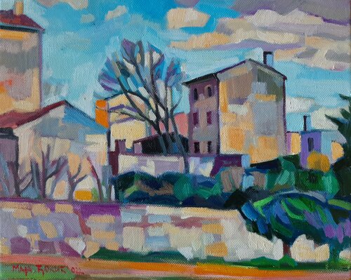 Mediterranean village by Maja Đokić Mihajlović, Painting for Sale on Singulart