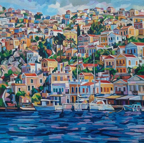 The  city  of  Symi di Maja Đokić Mihajlović, Pittura in vendita su Singulart