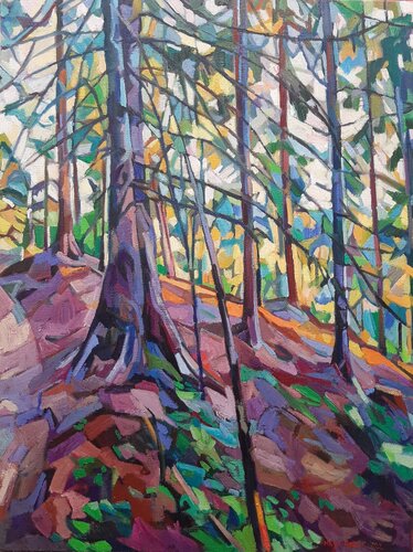 On the way through the forest di Maja Đokić Mihajlović, Pittura in vendita su Singulart