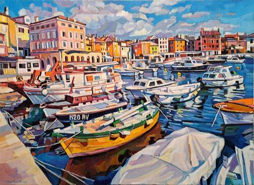 Winter day is Rovinj par Maja Đokić Mihajlović, Peinture en vente sur Singulart