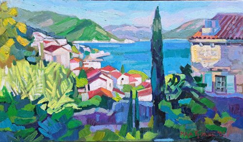 View of Boka Kotorska par Maja Đokić Mihajlović, Peinture en vente sur Singulart