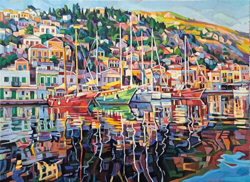 Symi port von Maja Đokić Mihajlović, Malerei kaufen auf Singulart