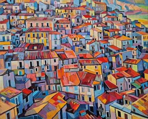 Town by Maja Đokić Mihajlović, Painting for Sale on Singulart