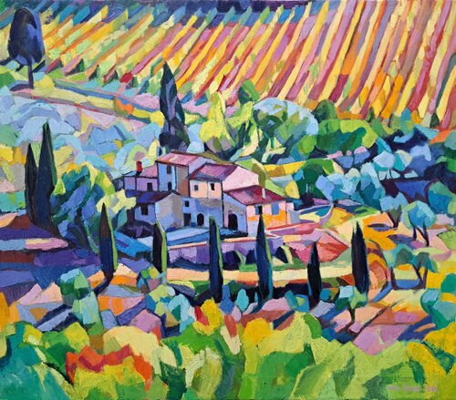 Tuscan autumn di Maja Đokić Mihajlović, Pittura in vendita su Singulart