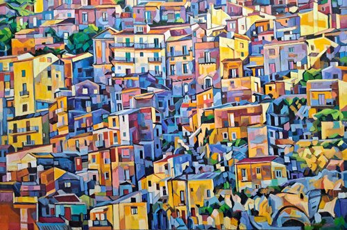 Sicilian city di Maja Đokić Mihajlović, Pittura in vendita su Singulart