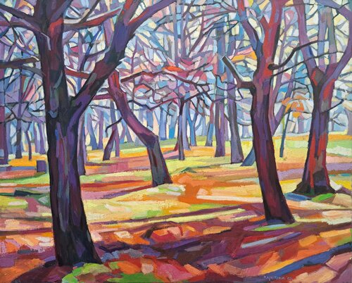 Morning in the sleeping forest de Maja Đokić Mihajlović, Pintura a la venta en Singulart