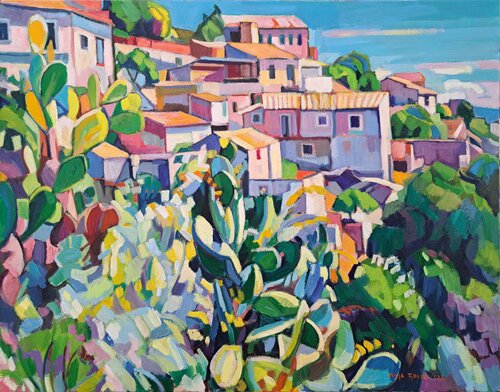 Sicilian rural landscape par Maja Đokić Mihajlović, Peinture en vente sur Singulart
