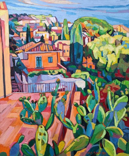 Sunset in Taormina by Maja Đokić Mihajlović, Painting for Sale on Singulart