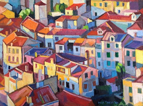 Roofs von Maja Đokić Mihajlović, Malerei kaufen auf Singulart