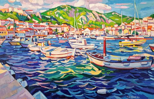 Rough seas on Hvar von Maja Đokić Mihajlović, Malerei kaufen auf Singulart