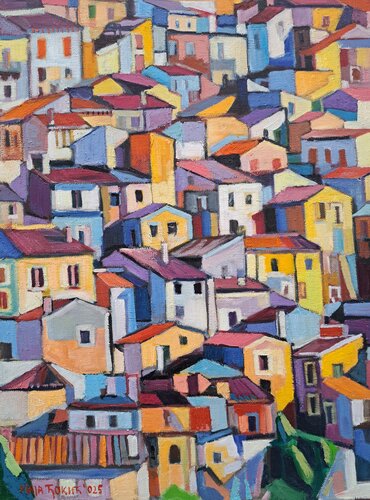 City rooftops par Maja Đokić Mihajlović, Peinture en vente sur Singulart