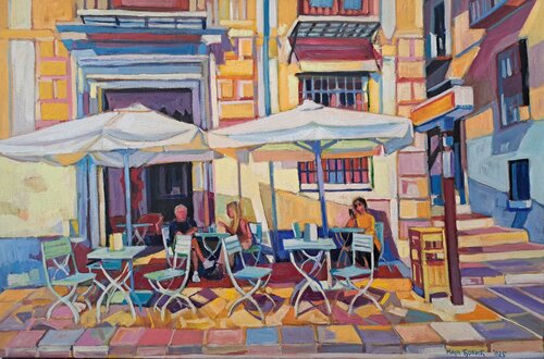 Alhambra cafe di Maja Đokić Mihajlović, Pittura in vendita su Singulart