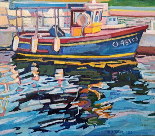 Old fishing boat par Maja Đokić Mihajlović, Peinture en vente sur Singulart