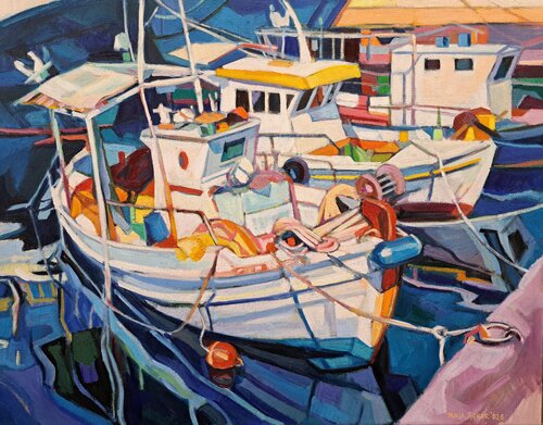 Quiet Dock by Maja Đokić Mihajlović, Painting for Sale on Singulart