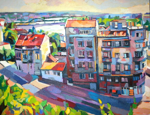 At the corner by Maja Đokić Mihajlović, Painting for Sale on Singulart