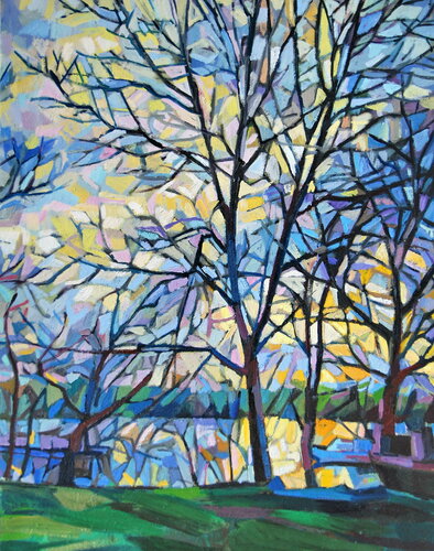 Forest landscape par Maja Đokić Mihajlović, Peinture en vente sur Singulart