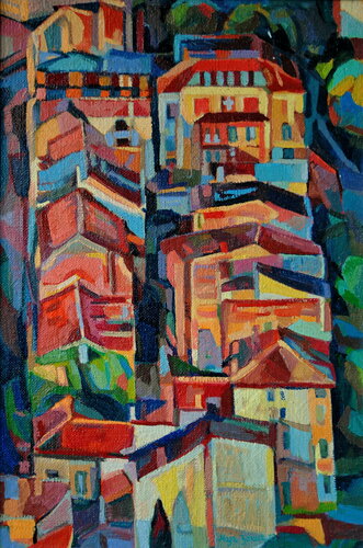 City roofs van Maja Đokić Mihajlović, Schilderij te koop op Singulart