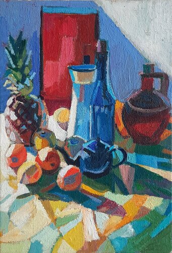 Still life with fruits par Maja Đokić Mihajlović, Peinture en vente sur Singulart