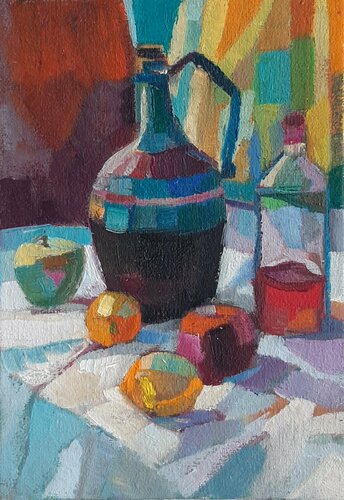 Still life with fruits par Maja Đokić Mihajlović, Peinture en vente sur Singulart