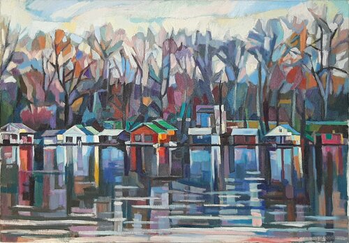 Shadows in the river par Maja Đokić Mihajlović, Peinture en vente sur Singulart