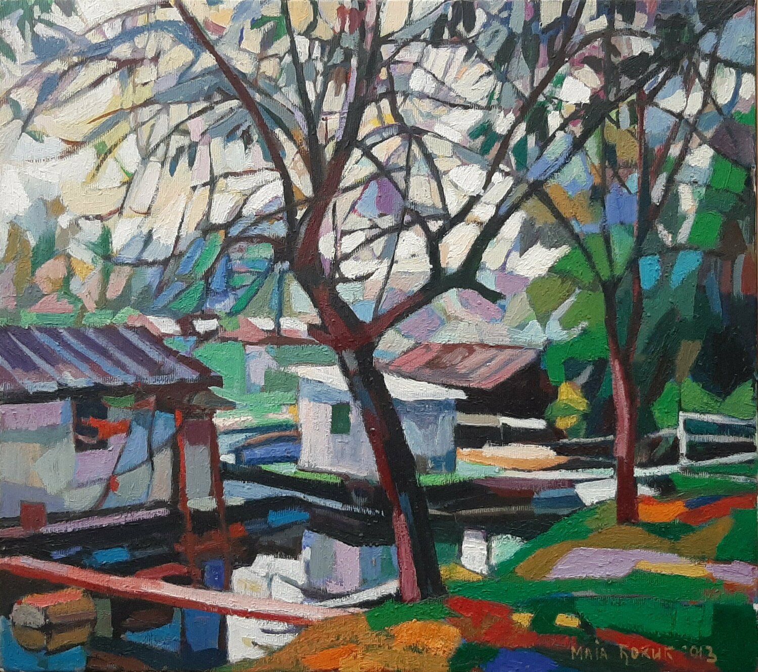 On the river Maja Đokić Mihajlović Originalgemälde zu verkaufen