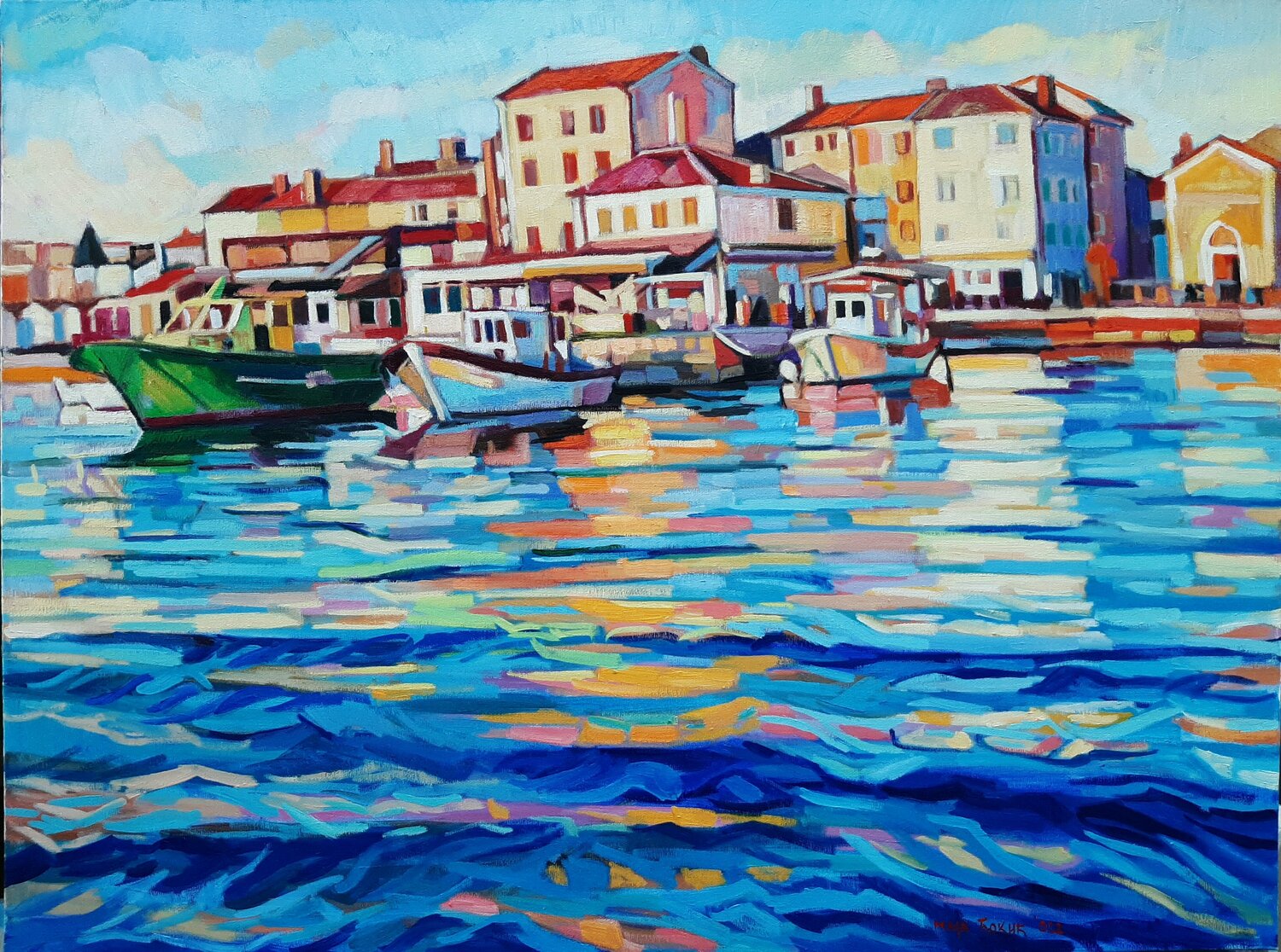 Sunny seascape Maja Đokić Mihajlović Originalgemälde zu verkaufen