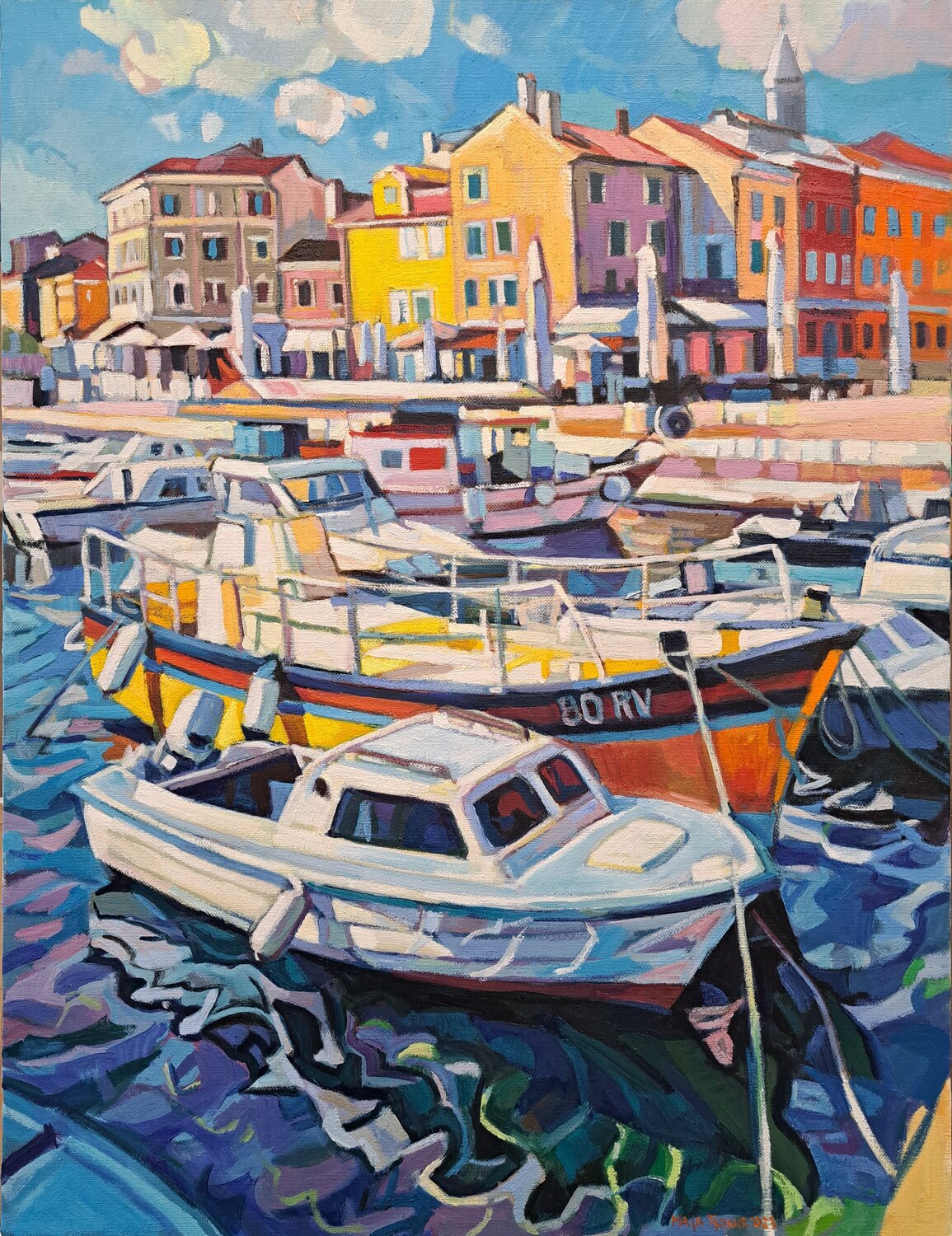 Sunny port Maja Đokić Mihajlović Originalgemälde zu verkaufen