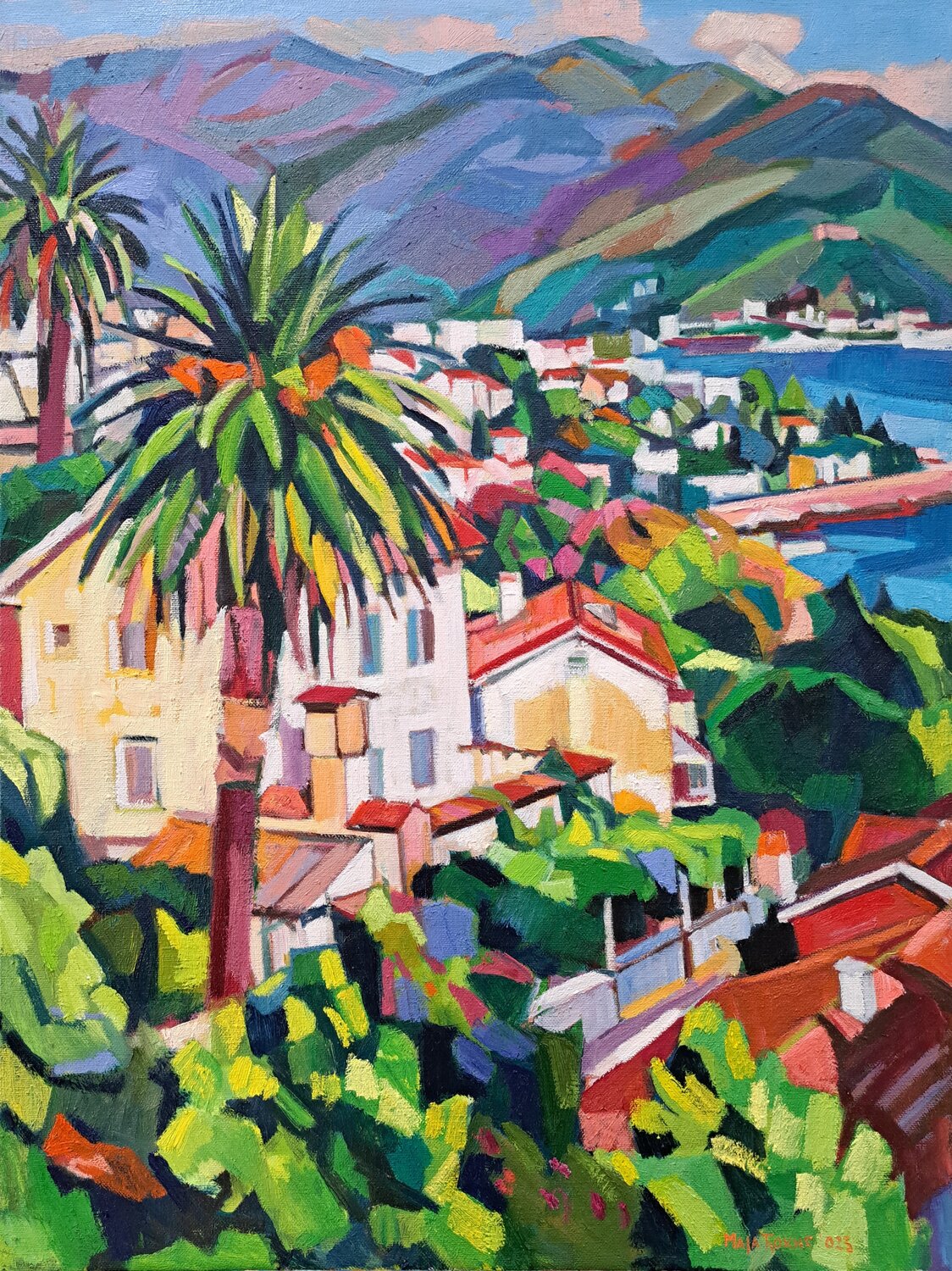 Palm trees Maja Đokić Mihajlović Peinture originale à vendre