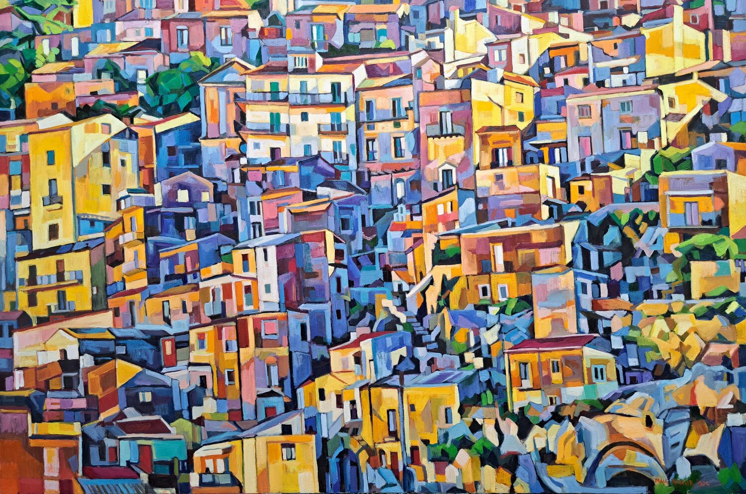 Sicilian city Maja Đokić Mihajlović Originalgemälde zu verkaufen