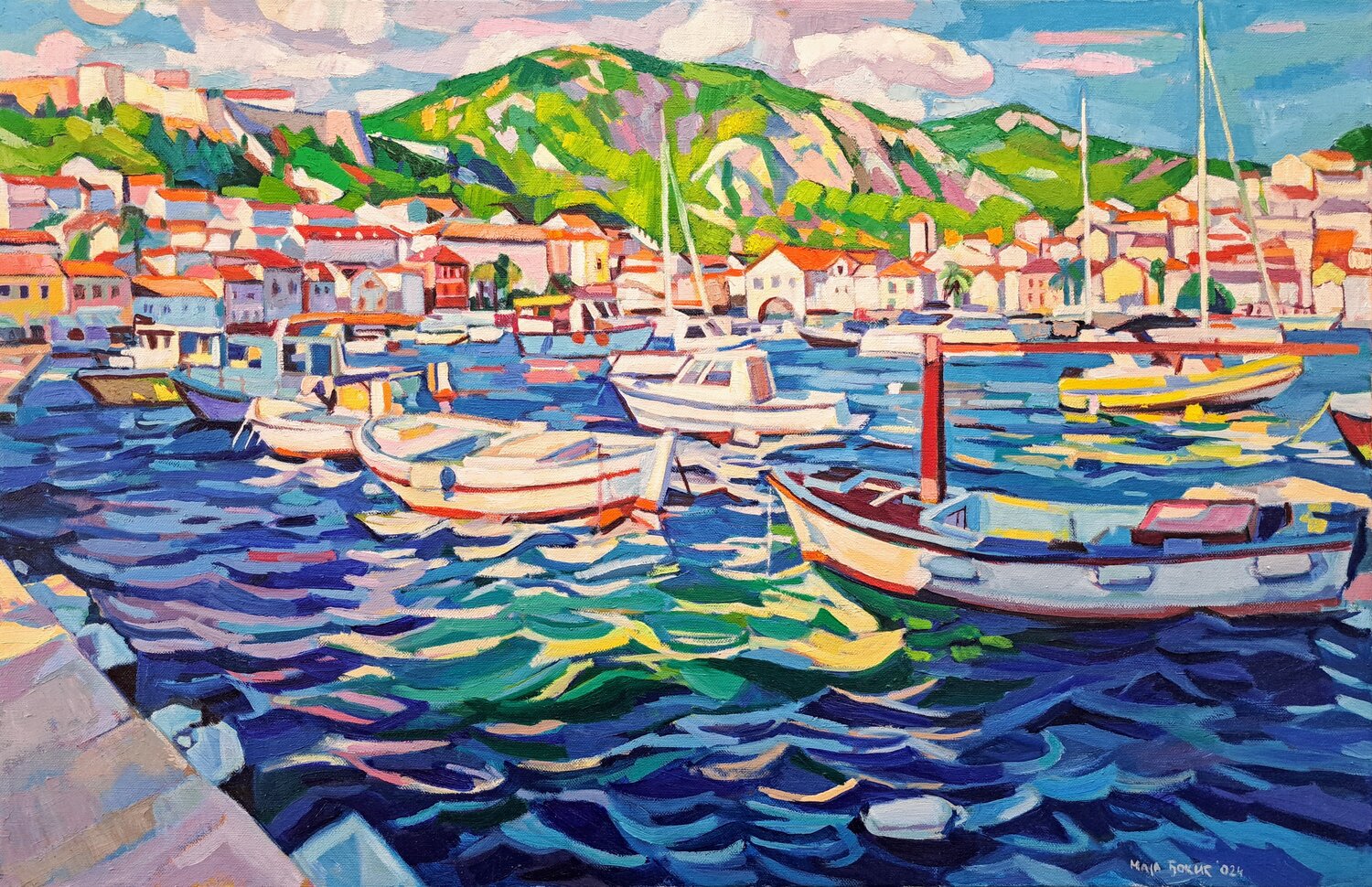 Rough seas on Hvar Maja Đokić Mihajlović Originalgemälde zu verkaufen