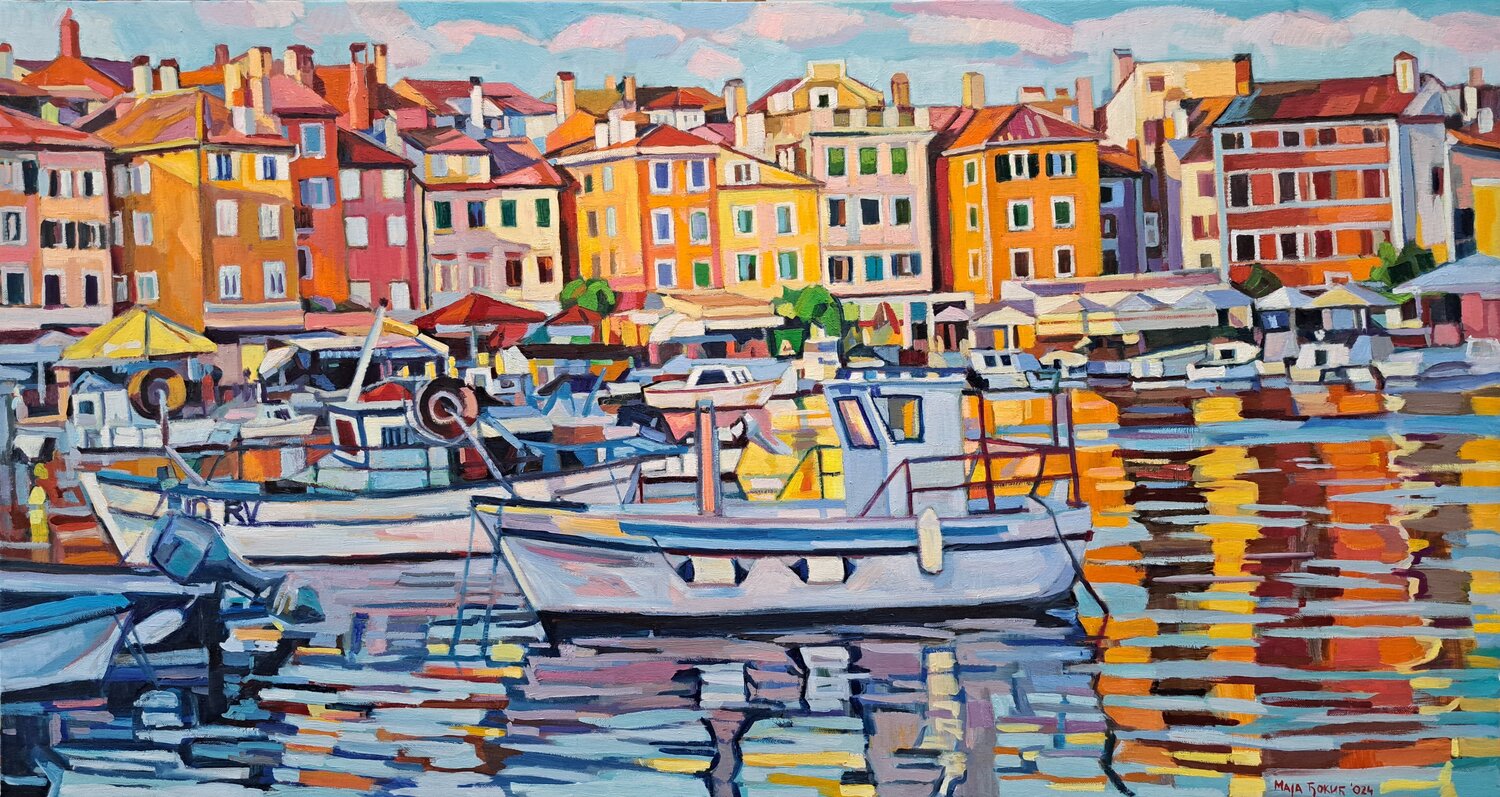 Summer day in Rovinj Maja Đokić Mihajlović Originalgemälde zu verkaufen