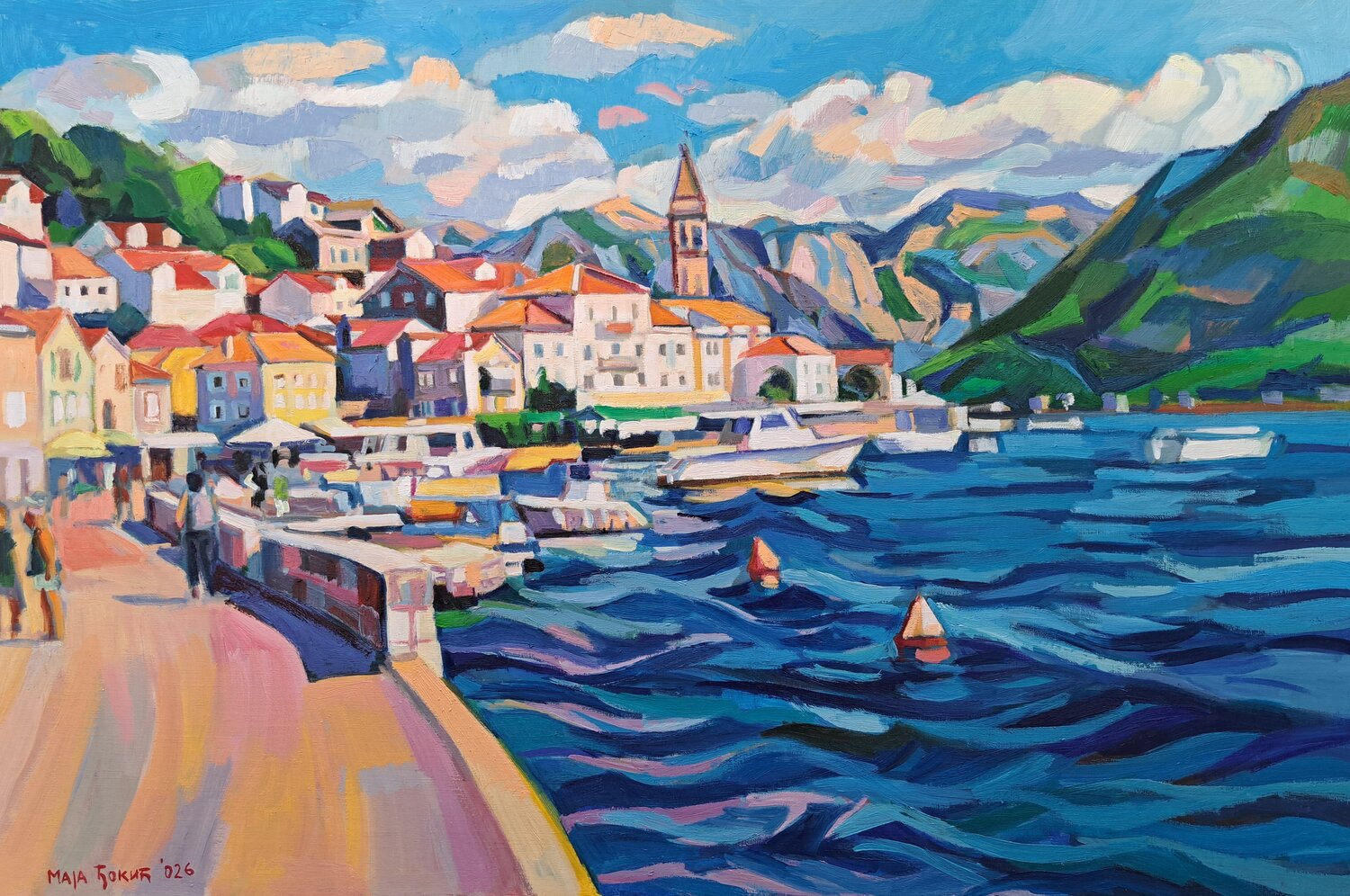 Sunlit Perast Maja Đokić Mihajlović Pintura original en venta