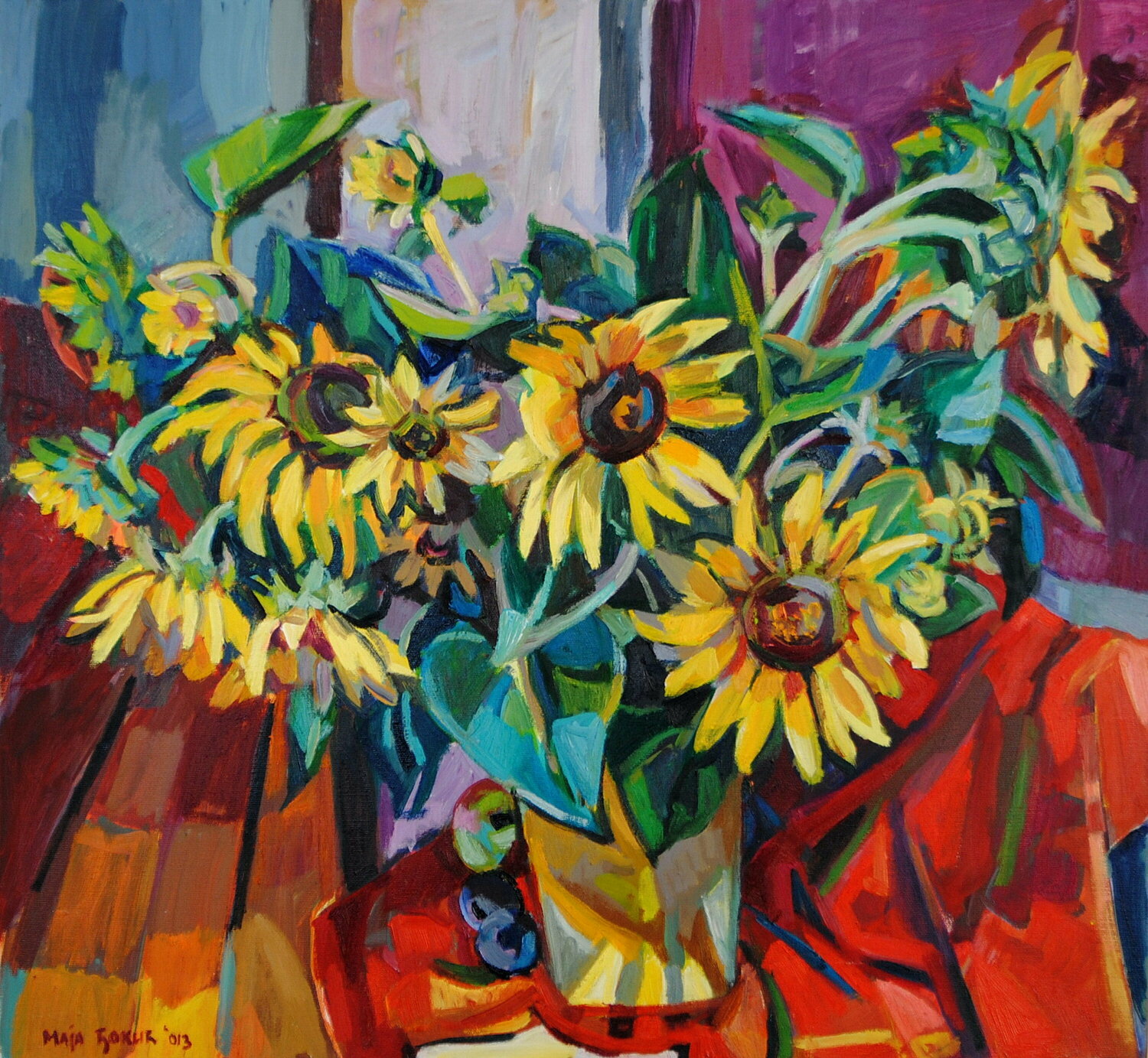 Sunflowers Maja Đokić Mihajlović Originalgemälde zu verkaufen
