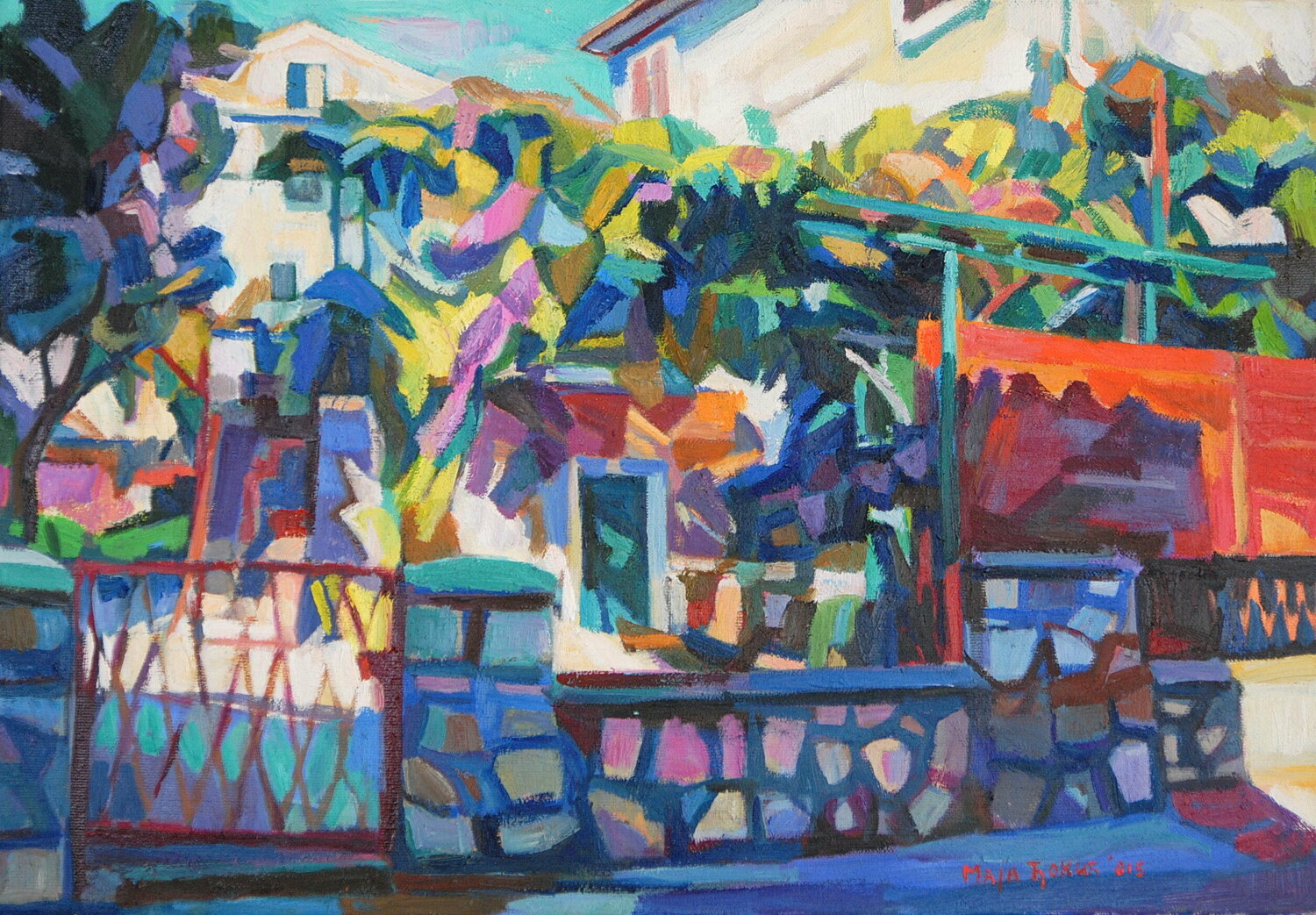 Mediterranean garden Maja Đokić Mihajlović Originalgemälde zu verkaufen